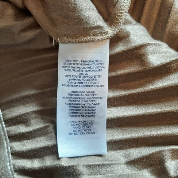 CHAPS Shiny Gold Metallic Flowy Pleated Accordion Fold Midi Skirt - Size Medium - Picture 11 of 12